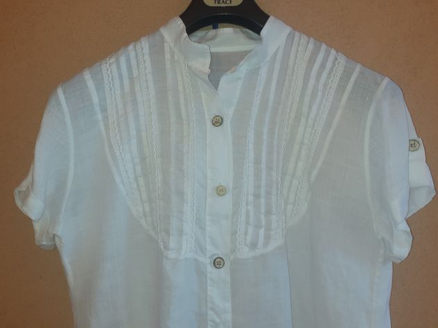 Camicia Donna Camicione maniche corte 100% lino made in Italy - Foto 4