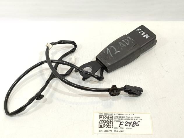 AGGANCIO CINTURA DI SICUREZZA ANT DX MITSUBISHI ASX 1° Serie 6187695A 6173458A 4N13 (10)