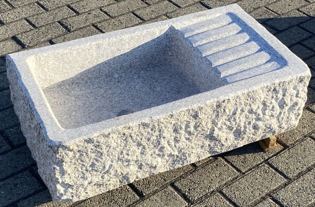 Lavello lavandino con scolapiatti in pietra granito naturale massello 80cm - Foto 6