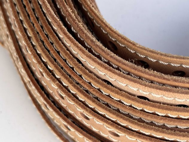 T27 Nastro in pelle a vegetale naturale per collari e bracciali Mt. 30 - Foto 4