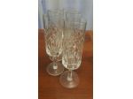 Set di 5 Bicchieri a stelo in cristallo vintage, taglio a diamante, da spumante