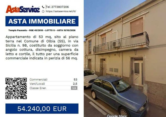 Tempio Pausania - RGE 45/2018 - LOTTO U - Tempio Pausania - RGE 45/2018 - LOTTO U - ASTA 15/10/2026