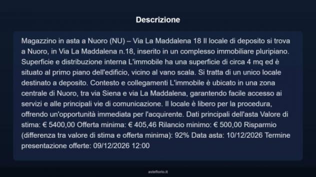 Immobile in asta di 4 m² in vendita a Nuoro - Foto 4