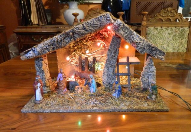 Presepe natività in legno con luci - Foto 2