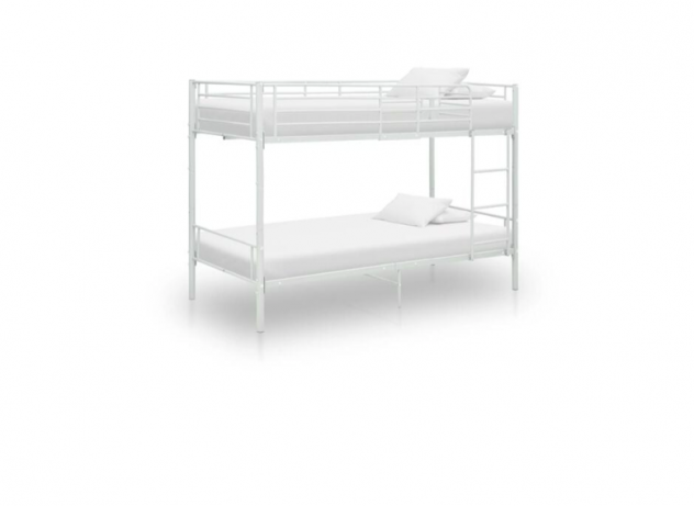 Letto a Castello Bianco in Metallo 90x200 cm
