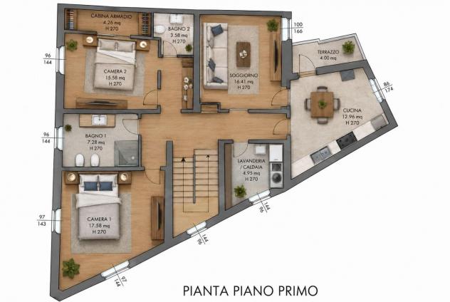 Appartamento in vendita a Pisa 110 mq Rif: 1450573