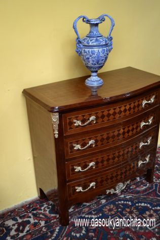 Comò-cassettiera stile Napoleone III a marquetterie - Foto 4