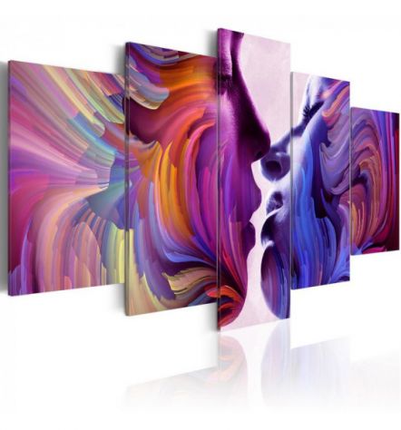 Quadro Bacio Colorato - Viola - 100x50 E 200x100 ARREDALACASA