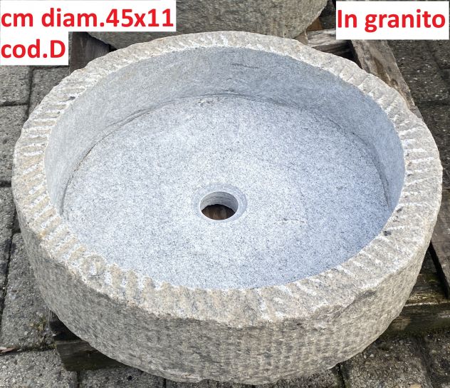 Vasca lavello lavandino lavabo rustica in pietra granito - Foto 7