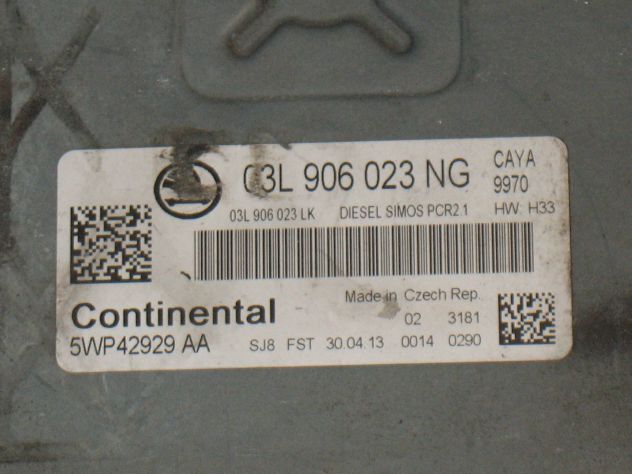 03L906023NG ECU SKODA FABIA GOLF 1.6 CAYA PCR2.1 HW33 03L906023 5WP42929AA - Foto 2