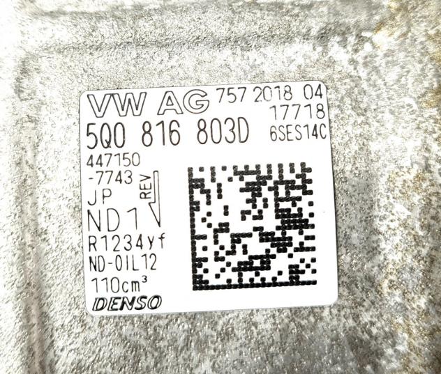 COMPRESSORE A/C VOLKSWAGEN T-Roc Serie 5Q0816803D DGT Diesel 1600 (1721) - Foto 6