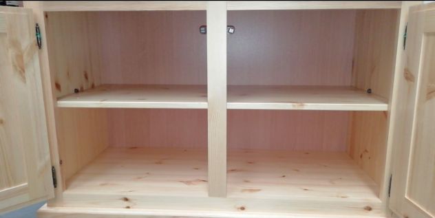 CREDENZA BASE IN LEGNO DI PINO 2 ANTE GREZZA - Foto 4