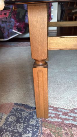 Tavolino quadrato vetro fumé e legno 78x78x43 cm - Foto 5