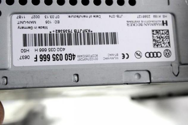4G0035666F CENTRALINA MULTIMEDIALE SISTEMA DI NAVIGAZIONE SATELLITARE AUDI A6 C7 SW 2.0 D 130KW AUT 5P (2012) RICAMBIO USATO - Foto 3
