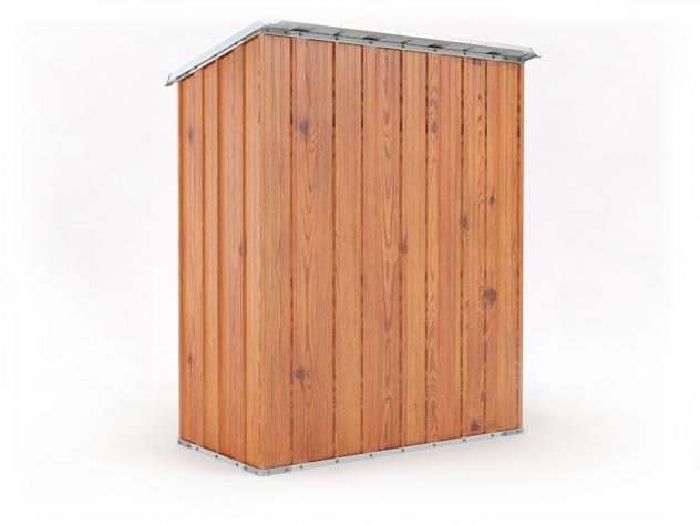 Box in Acciaio Zincato Casetta da Giardino in Lamiera 1.55 x 1.00 m x h1.92 m - 50 KG – 1,55 metri quadri – LEGNO - Foto 4