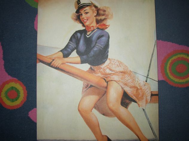 quadro tela marine girl vintage style