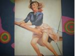 quadro tela marine girl vintage style
