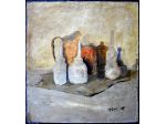 Toti Scialoja-Omaggio a Morandi-1969-cm.14x14 - tempera su cartone-
