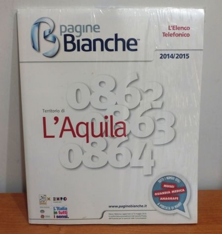Pagine Bianche L'Aquila 2014-2015 NUOVO Sigillato – RARO VINTAGE - Foto 2