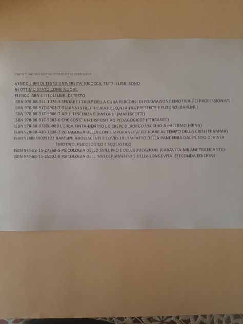 LIBRI DI TESTO UNIVERSITA' BICOCCA - IN OTTIMO STATO, COME NUOVI - Foto 3