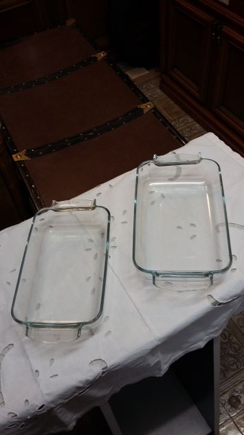 2 Pirofile rettangolari in vetro - Vintage