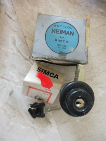 SIMCA 1300 1500 1301 1305 BLOCCHETTO AVVIAMENTO ANTIFURTO CON CHIAVI