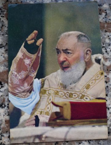 VECCHIA CARTOLINA DI PADRE PIO - NON VIAGGIATA -