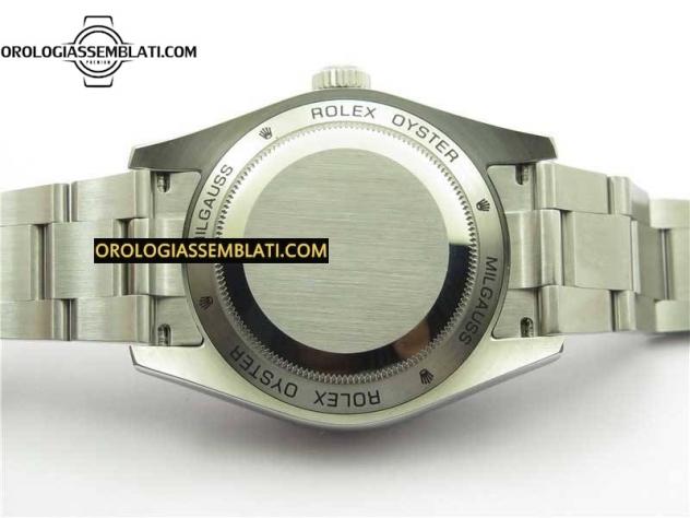 Replica Rolex Assemblata MILGAUSS 116400 GV ACCIAIO 904L 1:1 BEST EDITION QUADRANTE NERO SUL BRACCIALE SH3131 - Foto 14