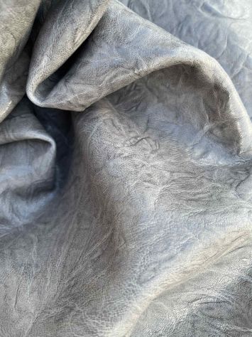 Pelle nappa anilina plissettata  antracite - Foto 6