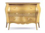 Comò bombato 3 cassetti Foglia oro - Nuovo