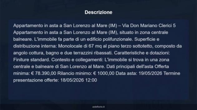 Immobile in asta di 67 m² in vendita a San Lorenzo al Mare - Foto 18