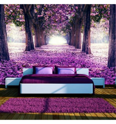 Fotomurale Adesivo Con Alberi E Fiori Arredalacasa