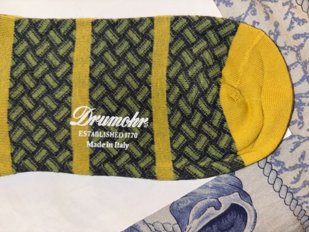 CALZE NUOVE LUNGHE UOMO IN COTONE E SETA FIRMATE ORIGINALI DRUMOHR,MADE IN ITALY - Foto 5
