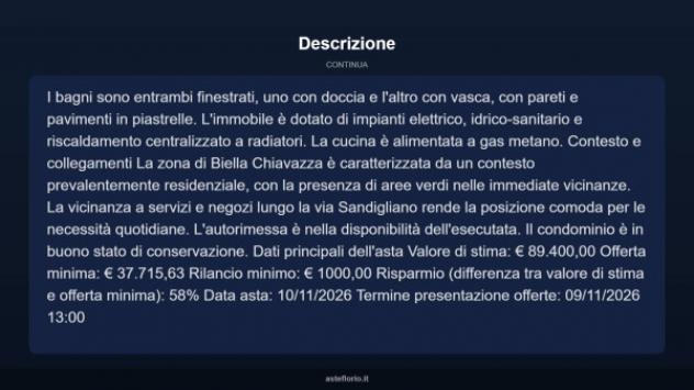 Immobile in asta di 140 m² con più di 5 locali e box auto in vendita a Biella - Foto 15