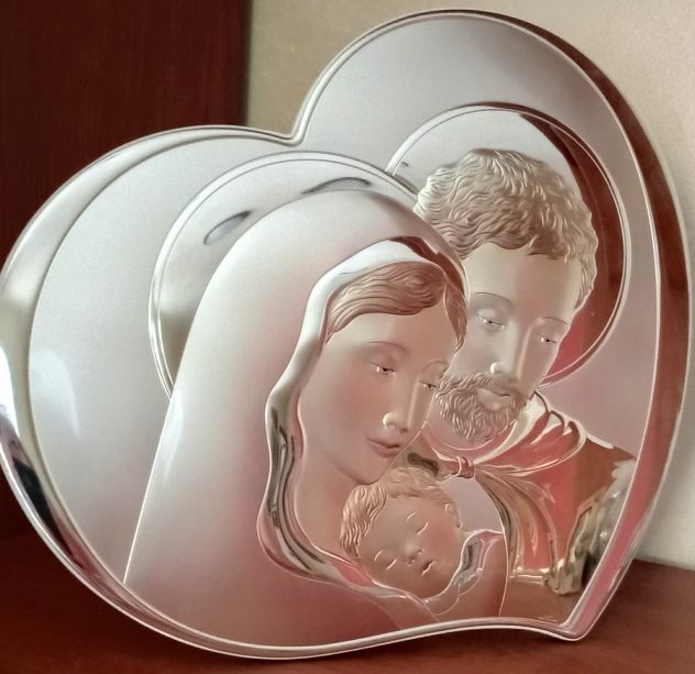 Quadro sacro “Sacra Famiglia” VALENTI in Argento 999,95% NUOVO - Foto 5