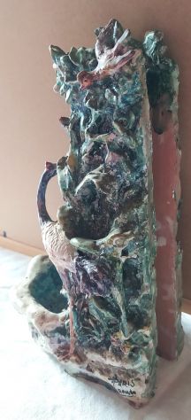 Scultura ceramica Pavoni alla fonte+applique angolare in ceramica - Foto 2