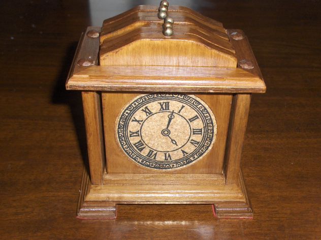 Antico Mobiletto Sottobichieri Orologio Legno - Foto 2