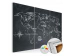Quadro Di Sughero Globo Nero In 3 Parti Arredalacasa