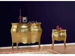 Comodino e Comò Legno Bombati Foglia Oro Provenzale cod7709/7710