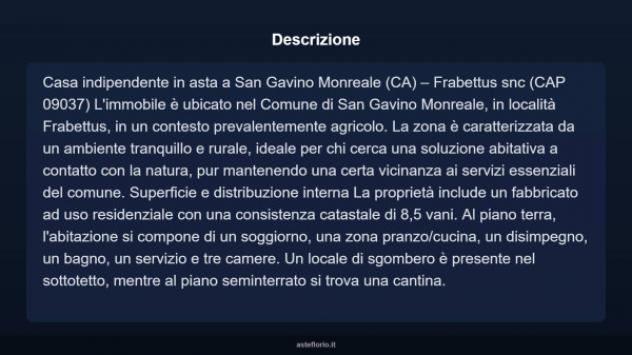 Immobile in asta di 128 m² con più di 5 locali in vendita a San Gavino Monreale - Foto 3