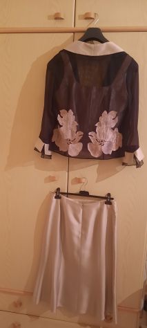 ABITO DONNA ELEGANTE DA CERIMONIA, ROSA NERO,100% SETA BRAND:M.COLETTE TAGLIA:46 - Foto 2
