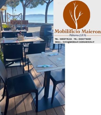 Set Sedie Polipropilene E Tavoli HPL Per Arredo Bar Pub Interno Esterno - Foto 7