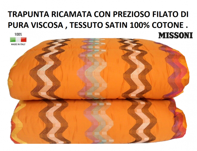 Trapunte Missoni Ricamate e lenzuola in raso di fiandra . - Foto 9