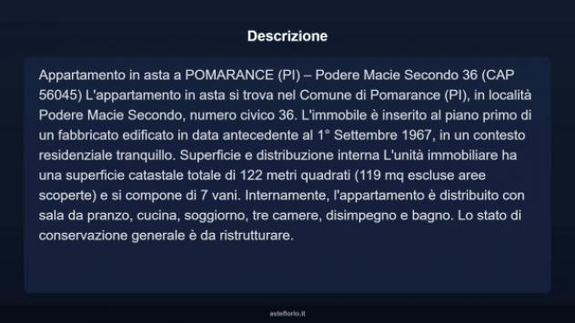 Immobile in asta di 122 m² con più di 5 locali in vendita a Pomarance - Foto 3