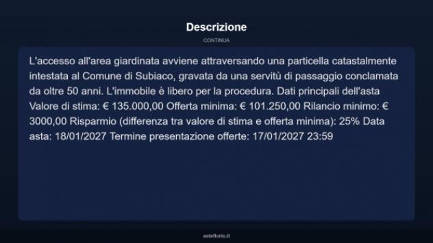 Immobile in asta di 135 m² con più di 5 locali in vendita a Subiaco - Foto 13