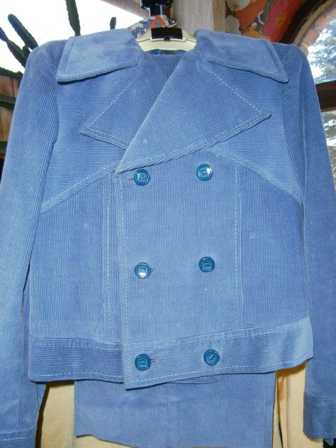 Abito sartoriale velluto millerighe da bambino 5/6 anni anni '70