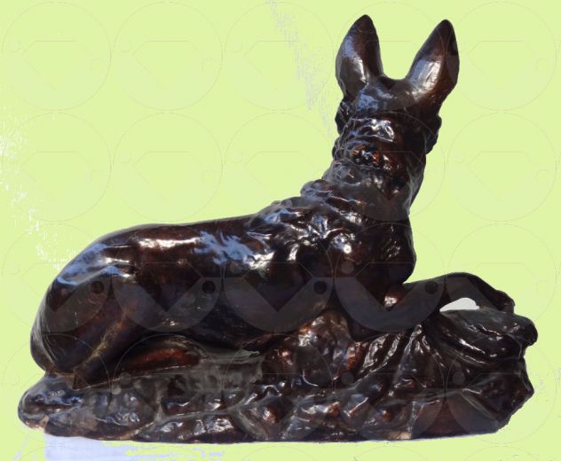 Scultura vintage di cane pastore tedesco - Foto 3