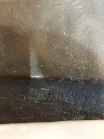 Busto in bronzo di uomo firmato E. Tinto metà del XX secolo - Foto 4