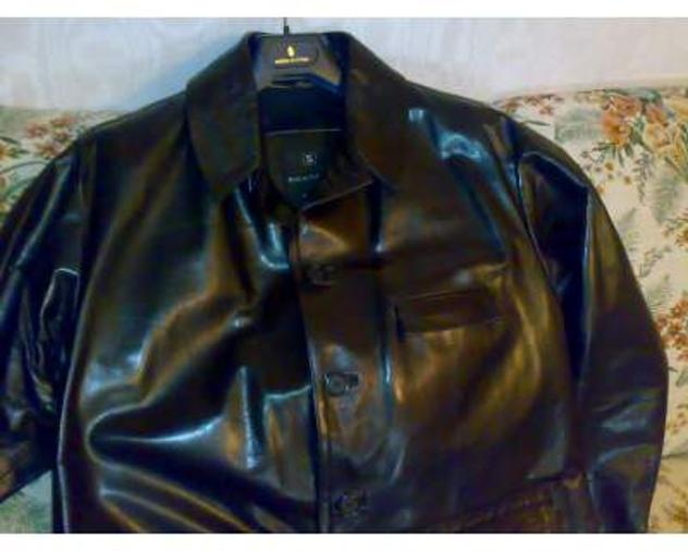 Giacca pelle taglia 50 colore nero doppio petto - Foto 2