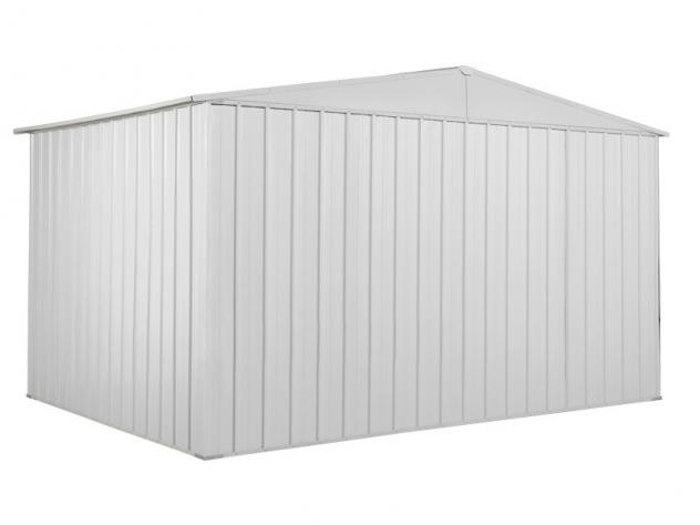 Box prefabbricato, casetta da giardino in lamiera zincata. Capanno deposito attrezzi in Acciaio Zincato 3.60 x 2.60 m x h2.12 m - Peso 130 KG - 9,36 M - Foto 4